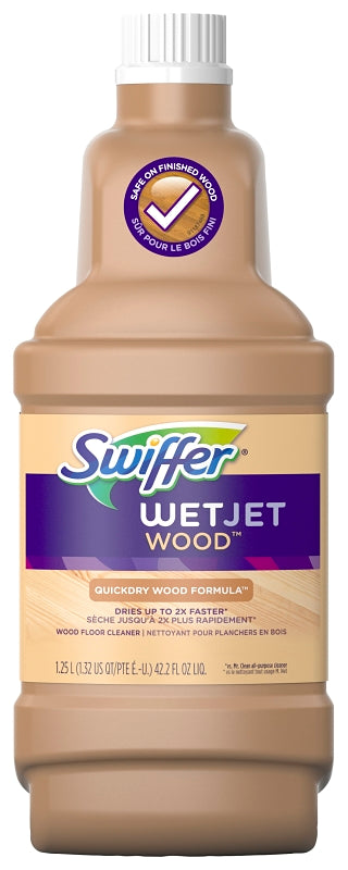 SWIFFER Swiffer WetJet 77133 Wood Floor Cleaner Solution Refill, 1.25 L Bottle, Liquid, Fresh, Clear CLEANING & JANITORIAL SUPPLIES SWIFFER