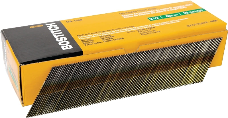 BOSTITCH Bostitch DA-1540 Finish Nail, 2-1/2 in L, 15 Gauge, Steel, Coated, Smooth Shank HARDWARE & FARM SUPPLIES BOSTITCH