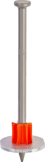 RAMSET Ramset 1512SD Washered Pin, 0.145 in Dia Shank, 1-1/2 in L, Metal, Zinc
