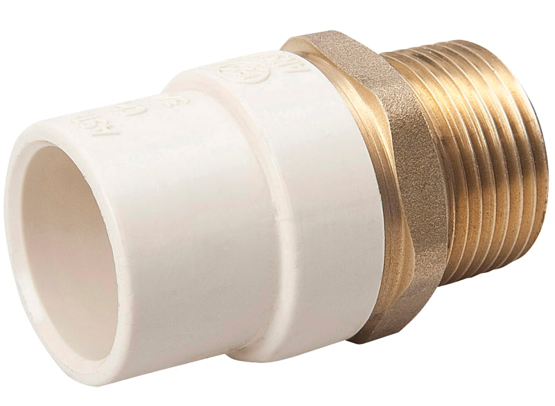 B & K INDUSTRIES B & K 164-303NL Transition Pipe Adapter, 1/2 in, Solvent x MIP, Brass/CPVC PLUMBING, HEATING & VENTILATION B & K INDUSTRIES