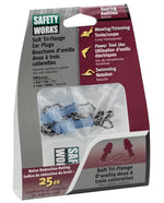 BOSS MFG Safety Works SWX00231-01 Ear Plugs, 25 dB NRR, Tri-Flange, Plastic Ear Plug, Blue Ear Plug