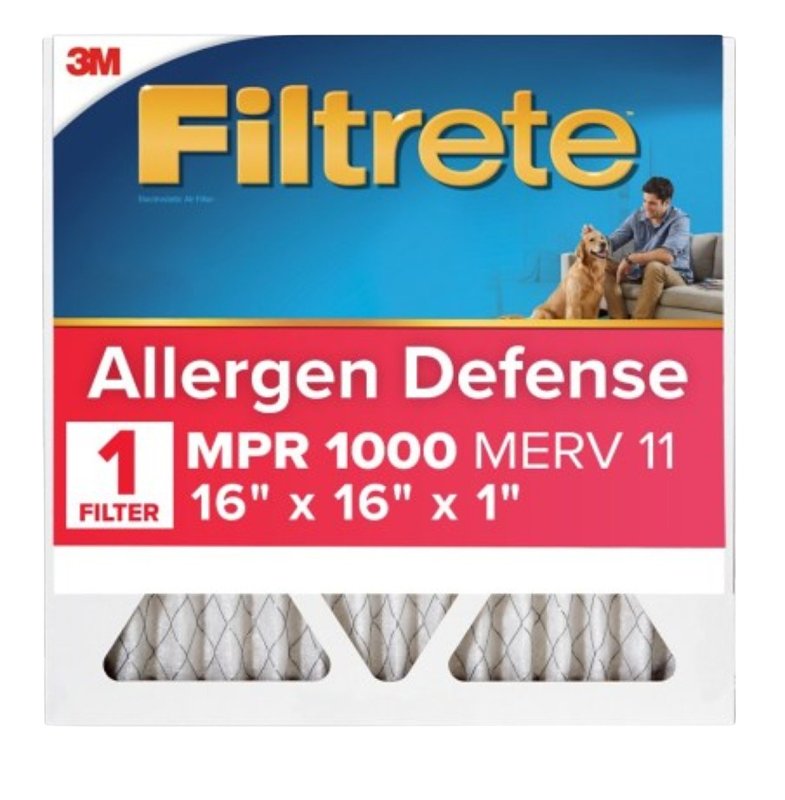 FILTRETE Filtrete AL16-4 Air Filter, 16 in L, 16 in W, 11 MERV, 1000 MPR, Polypropylene Frame