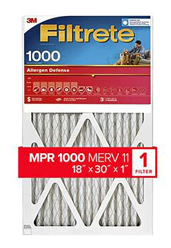 FILTRETE Filtrete AL28-4 Air Filter, 18 in L, 30 in W, 11 MERV, 1000 MPR, Polypropylene Frame