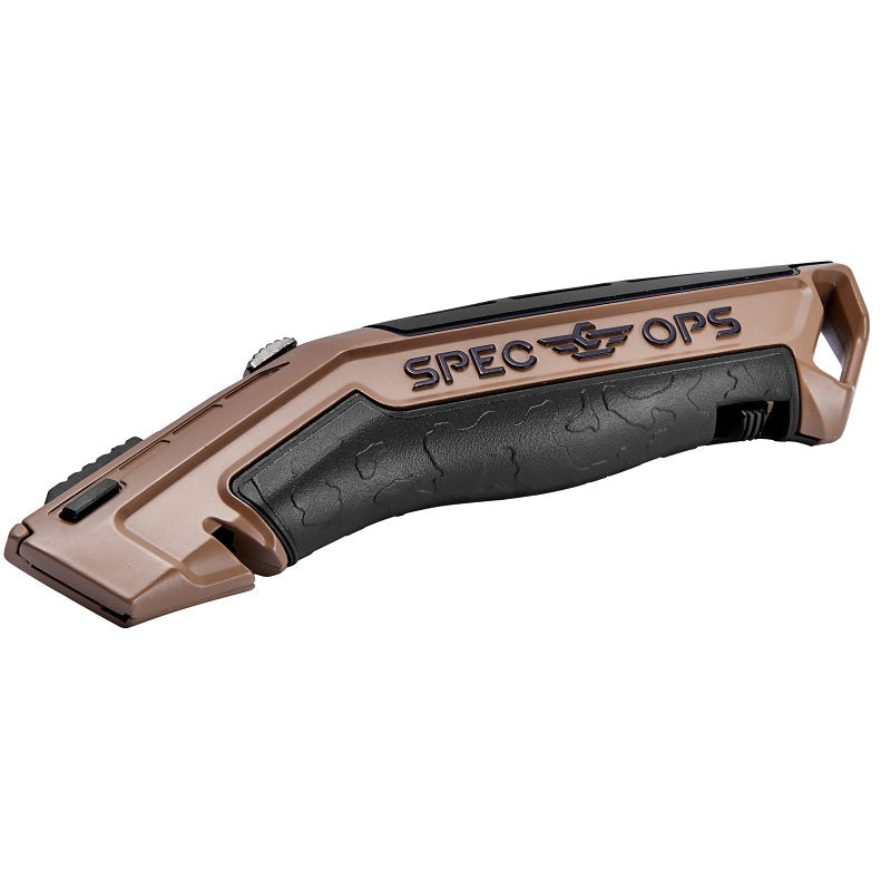 AMAX INC Spec Ops SPEC-K1-UR Utility Knife, 2-1/2 in L Blade, Steel Blade, Pistol Grip Handle, Black/Flat Dark Earth Handle