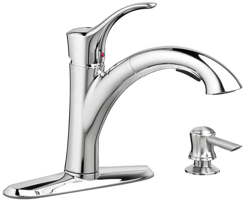 AMERICAN STANDARD American Standard Mesa Series 9015101.002 Pull-Out Kitchen Faucet with Soap Dispenser, 1.8 gpm, 1-Faucet Handle, Yes