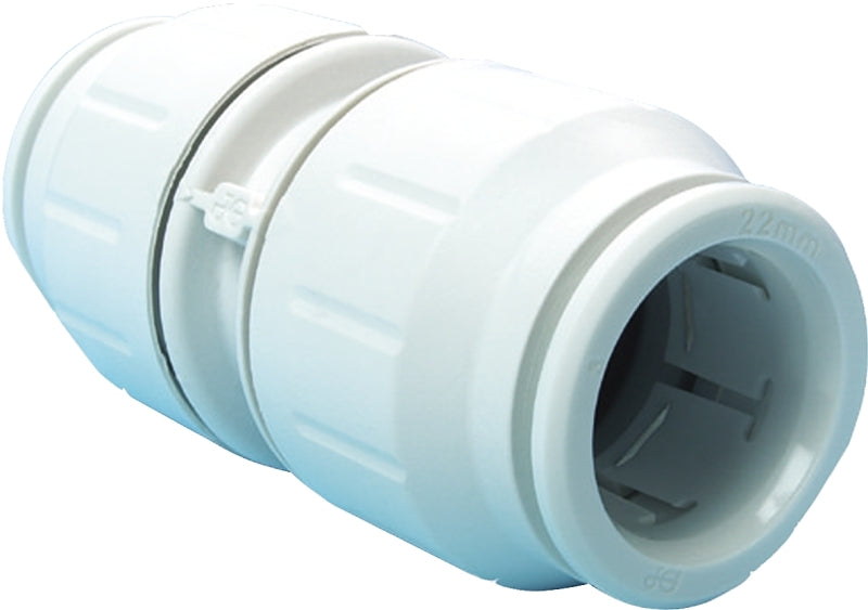 SHARKBITE John Guest PEI0428P Tube Union Coupling, 3/4 in, Plastic, 3 to 12 bar Pressure