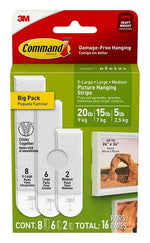 COMMAND Command 17218-16ES Picture Hanging Strip, White, 20 lb