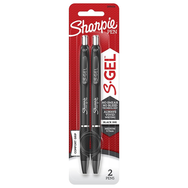 SANFORD Sharpie S-Gel 2096156 Pen, Retractable, 0.7 mm Tip, Medium Tip, Black Ink, Gel Ink HOUSEWARES SANFORD