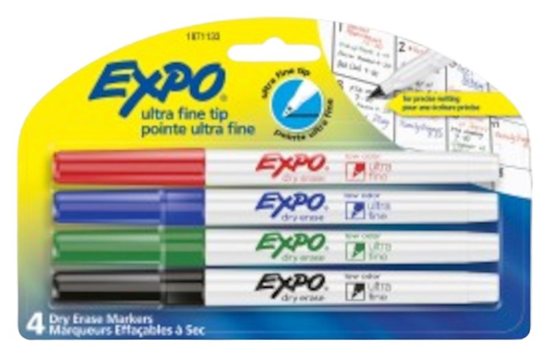 EXPO Expo 1871133 Dry Erase Marker, Needle Lead/Tip, Ultra Fine Lead/Tip, Assorted Lead/Tip HOUSEWARES EXPO