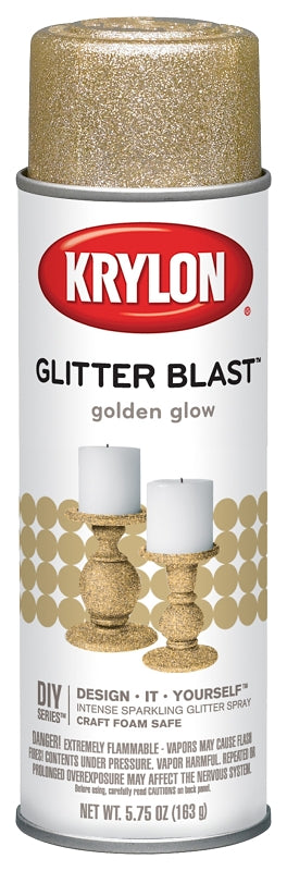 KRYLON Krylon K03801A00 Craft Spray Paint, Glitter, Golden Glow, 5.75 oz, Can PAINT KRYLON