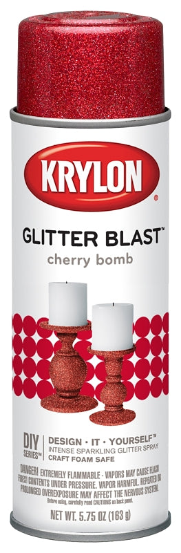KRYLON Krylon K03806A00 Craft Spray Paint, Glitter, Cherry Bomb, 5.75 oz, Can