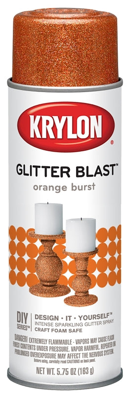 KRYLON Krylon K03807A00 Craft Spray Paint, Glitter, Orange Burst, 5.75 oz, Can