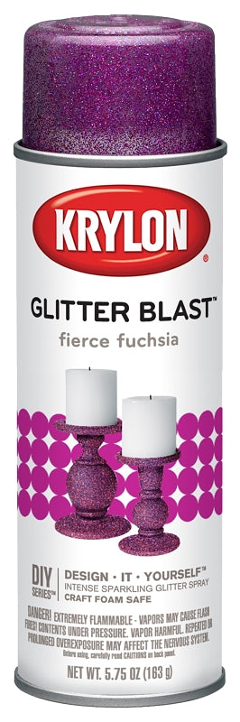 KRYLON Krylon K03815A00 Craft Spray Paint, Glitter, Fierce Fuchsia, 5.75 oz, Can