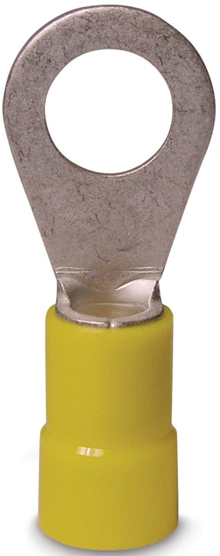 GB Gardner Bender 20-108 Ring Terminal, 600 V, 12 to 10 AWG Wire, 1/4 to 3/8 in Stud, Vinyl Insulation, Copper Contact, Yellow