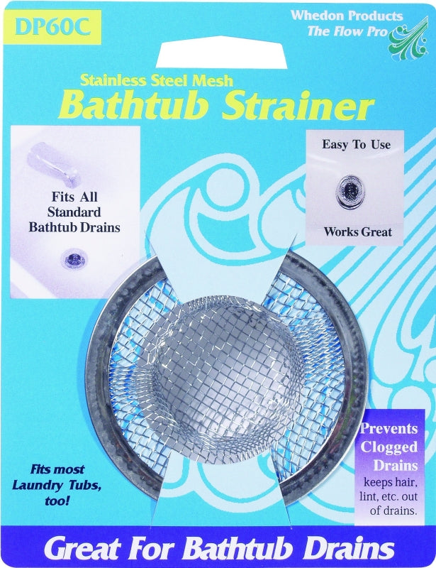 WHEDON PRODUCTS Whedon DP60C Bathtub Strainer with Ring, Stainless Steel