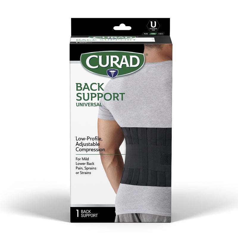 CURAD Curad ORT22000D Back Support, One-Size, Fits to Waist Size: 33 to 48 in, Hook and Loop