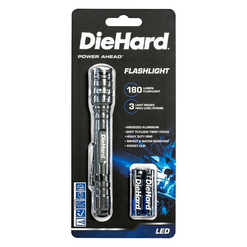DORCY Dorcy 41-6648 Flashlight, AAA Battery, Alkaline Battery, 180, Flood Beam, 70 m Beam Distance, 1 hr 50 m Run Time, Silver ELECTRICAL DORCY