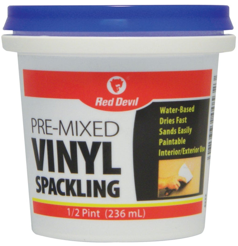 RED DEVIL Red Devil 0532 Spackling Compound, Latex, Oil, Water Base, Off-White, 0.5 pt Tub PAINT RED DEVIL