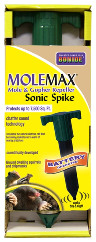 BONIDE Bonide MoleMax 61120 Sonic Spike Repeller, Battery-Operated, 3-1/2 in L