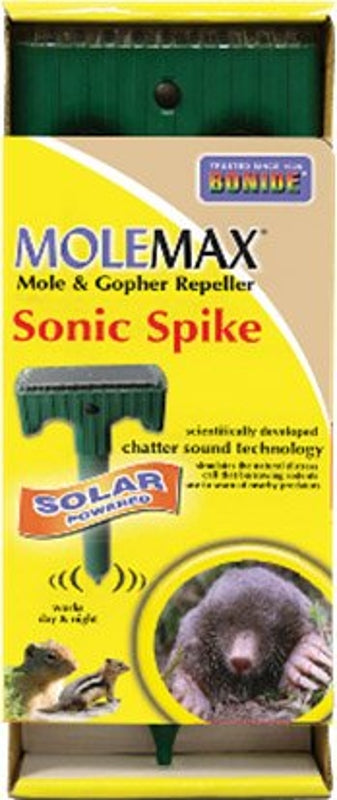 MOLEMAX MoleMax 61121 Sonic Stake Repeller, Solar-Powered, 4-3/4 in L
