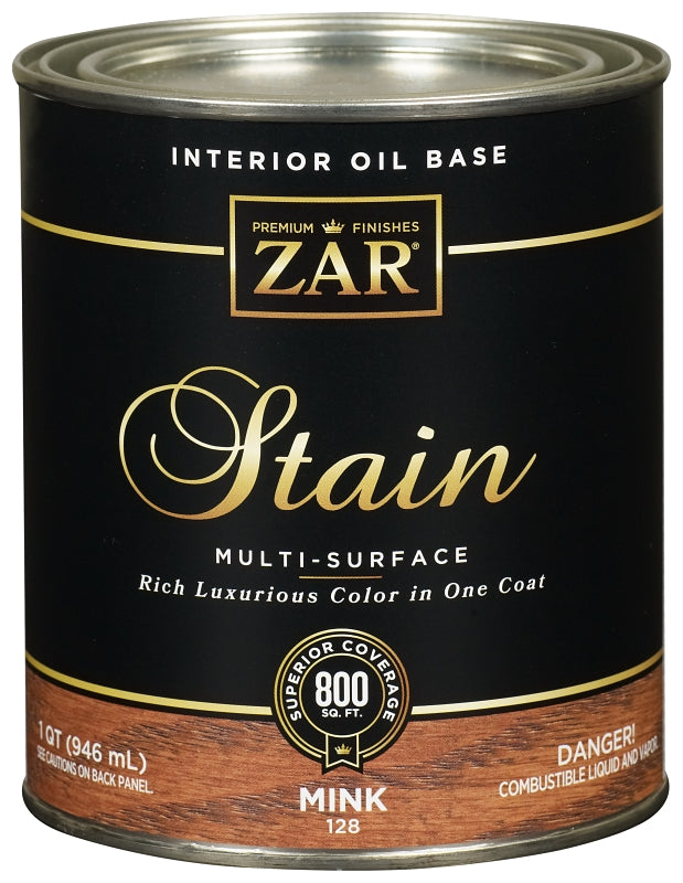 SIKA ZAR 12812 Wood Stain, Mink, Liquid, 1 qt, Can