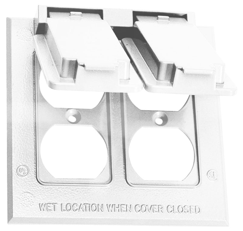 TEDDICO/BWF BWF 4261W-1 Cover, 4-9/16 in L, 4-9/16 in W, 2-Gang, Metal, White, 6/CD, Powder-Coated ELECTRICAL TEDDICO/BWF