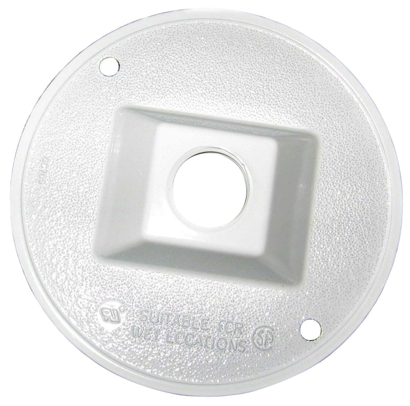 TEDDICO/BWF BWF 931W-1 Cover, Lampholder, 4-1/2 in Dia, Round, Metal, White ELECTRICAL TEDDICO/BWF
