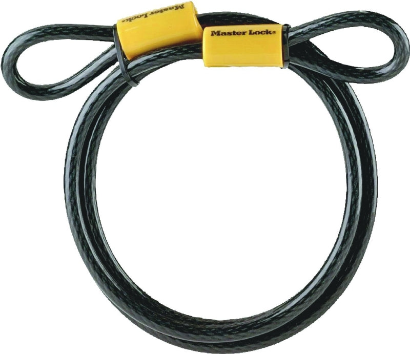 MASTER LOCK Master Lock 78DPF Looped End Cable, Keyless Key, Cable Shackle, Steel Shackle, Steel Body, Vinyl-Coated, 3/8 in W Body