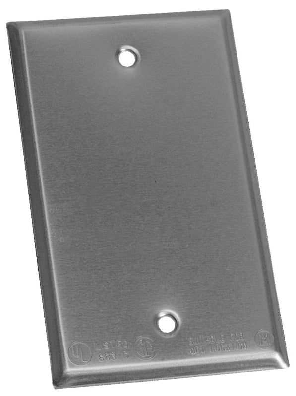 TEDDICO/BWF BWF BC-1V Blank Weatherproof Cover, 4-9/16 in W, 1 -Gang, Steel, Gray, Powder-Coated ELECTRICAL TEDDICO/BWF