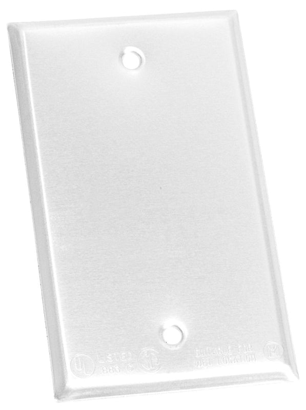 TEDDICO/BWF BWF BC-1WV Cover, 4-9/16 in L, 2-13/16 in W, Rectangular, Steel, White, Powder-Coated ELECTRICAL TEDDICO/BWF