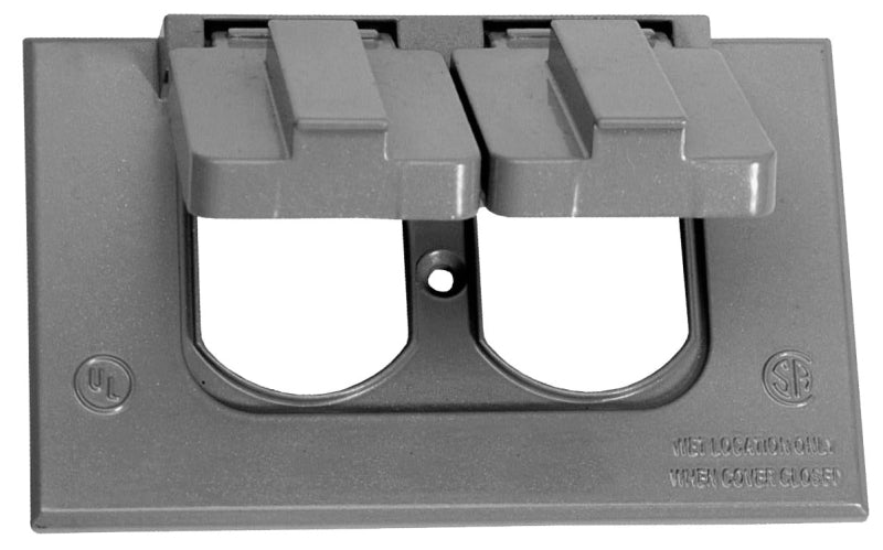 TEDDICO/BWF BWF FC-81V Cover, 4-1/2 in L, 2-3/4 in W, Rectangular, Metal, Gray, Powder-Coated ELECTRICAL TEDDICO/BWF