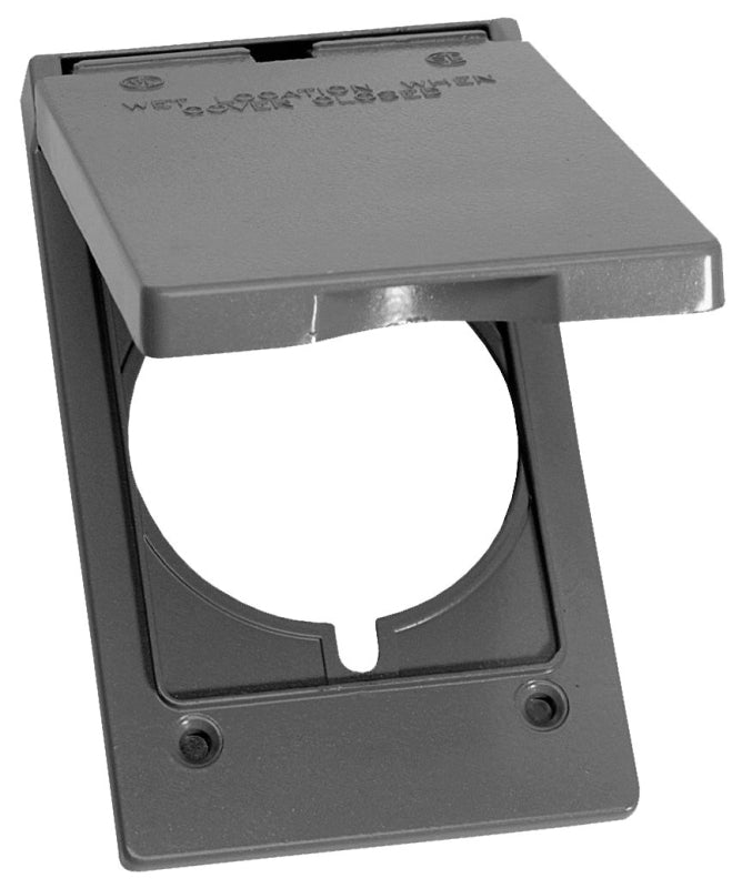 TEDDICO/BWF BWF PO-50V Power Outlet Cover, 4-9/16 in L, 2-13/16 in W, Rectangular, Metal, Gray, Powder-Coated ELECTRICAL TEDDICO/BWF