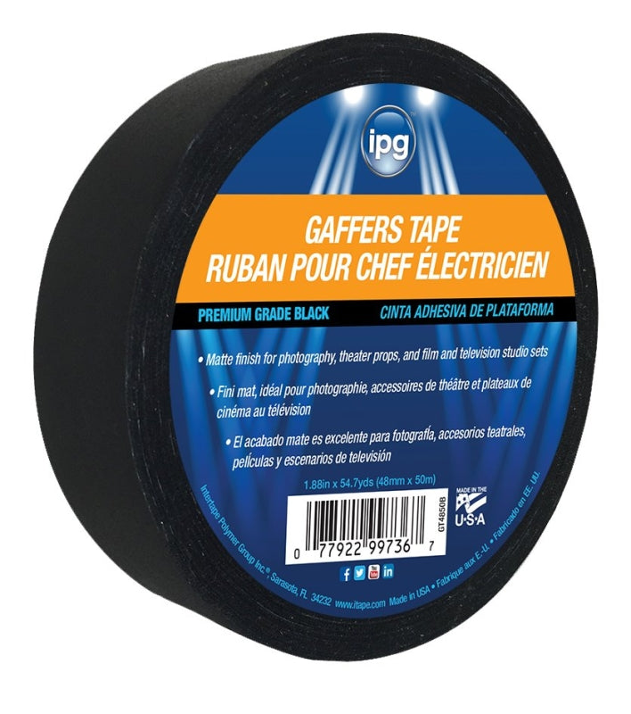 INTERTAPE POLYMER IPG 5638 Gaffer's Tape, 60 yd L, 1.87 in W, Black