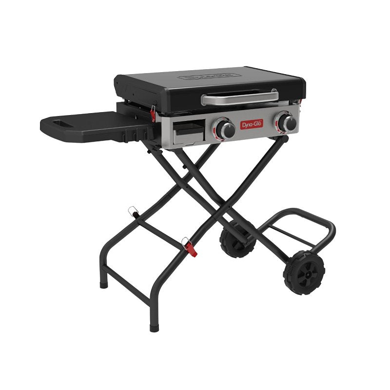 DYNA-GLO Dyna-Glo DGL350STTP Folding Griddle, 25,000 Btu, Liquid Propane, 2-Burner, Side Shelf Included: Yes