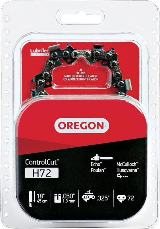 OREGON Oregon H72 Chainsaw Chain, 18 in L Bar, 0.05 Gauge, 0.325 in TPI/Pitch, 72-Link