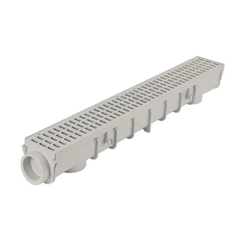 NDS NDS Pro Series 864G Channel Drain Kit, 39-1/2 in L, HDPE, Gray, ADA Compliant