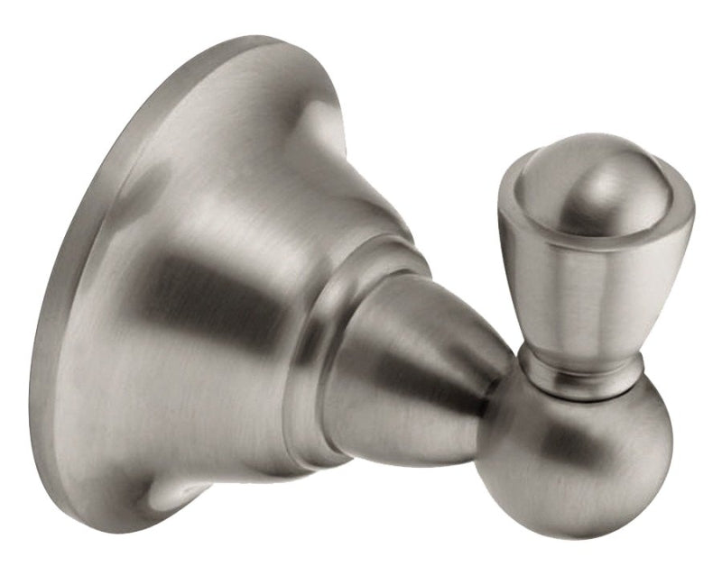 MOEN Moen Sage Series DN6803BN Robe Hook, 30 lb, 1-Hook, Zinc, Brushed Nickel, Wall Mounting