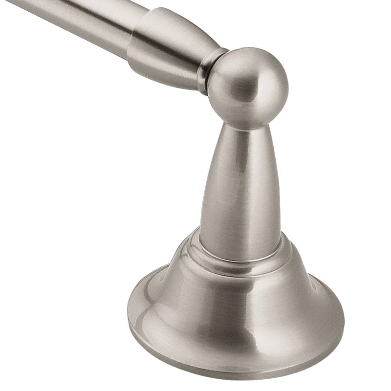 MOEN Moen DN6818BN Towel Bar, 18 in L Rod, Brass, Brushed Nickel, Surface Mounting