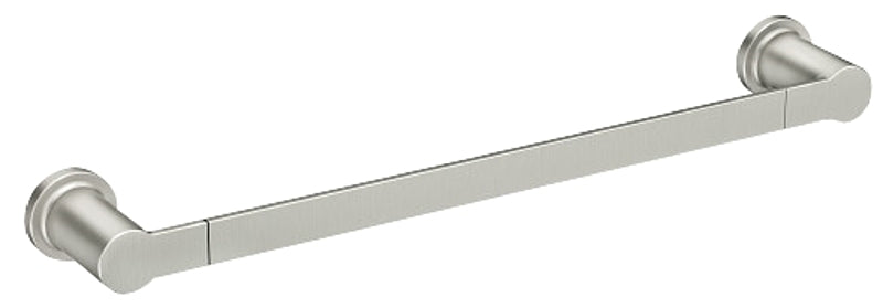 MOEN Moen Rinza Y1124BN Towel Bar, 24 in L Rod, Zinc, Brushed Nickel, Wall Mounting PLUMBING, HEATING & VENTILATION MOEN