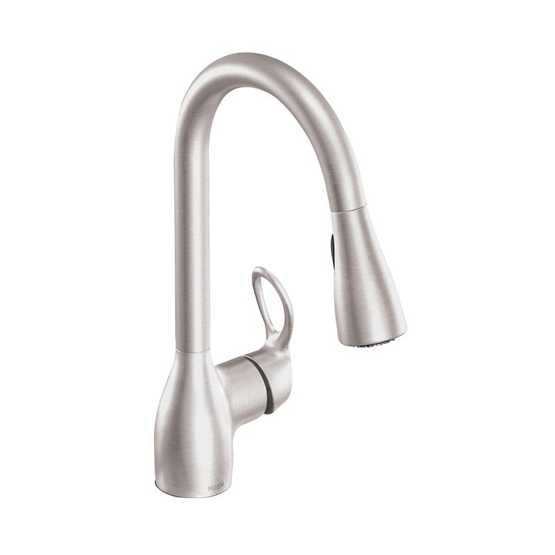 MOEN Moen Kleo Series CA87011SRS Pull-Down Faucet, 1.5 gpm, 1-Handle, Metal, Stainless, Countertop, Sink Mounting PLUMBING, HEATING & VENTILATION MOEN