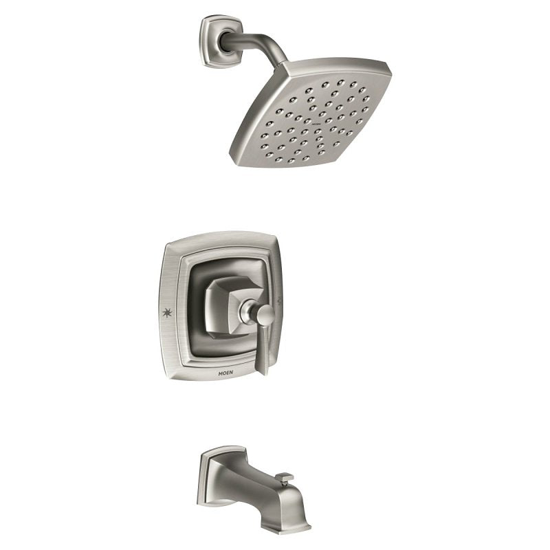 MOEN Moen Conway Series 82922SRN Tub and Shower Faucet Combo, Rain Shower Showerhead, 1.75 gpm Showerhead, 1-Spray Setting PLUMBING, HEATING & VENTILATION MOEN