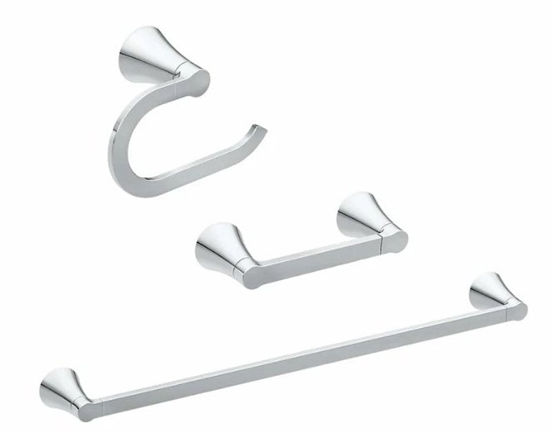 MOEN Moen Mikah Series Y0733CH Bathroom Hardware Set, Zinc, Matte Black, 3-Piece PLUMBING, HEATING & VENTILATION MOEN