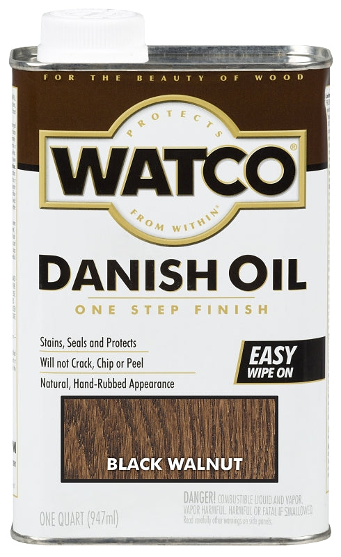 WATCO Watco 65341 Danish Oil, Black/Walnut, Liquid, 1 qt, Can PAINT WATCO