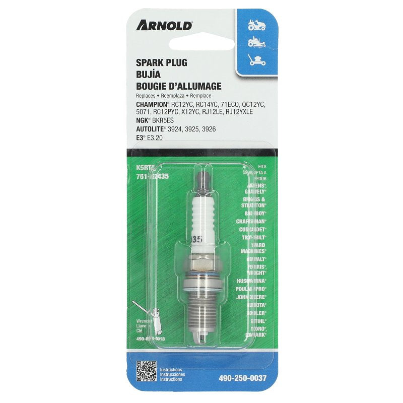 ARNOLD NGK 2460 Standard Spark Plug, 14 mm Dia Thread, 5/8 in Hex