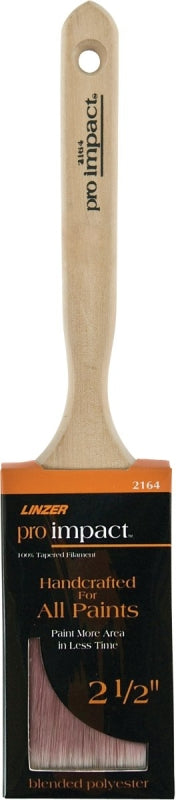 LINZER Linzer WC 2164-2.5 Paint Brush, Natural, Wood Handle, 2-1/2 in W, Flat Brush, 2-3/4 in L Bristle, Polyester Bristle PAINT LINZER