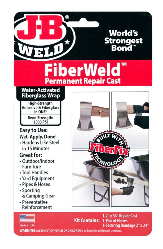 J-B WELD J-B Weld 38236 Fiberglass Repair Cast, 36 in L, 2 in W, Black PAINT J-B WELD
