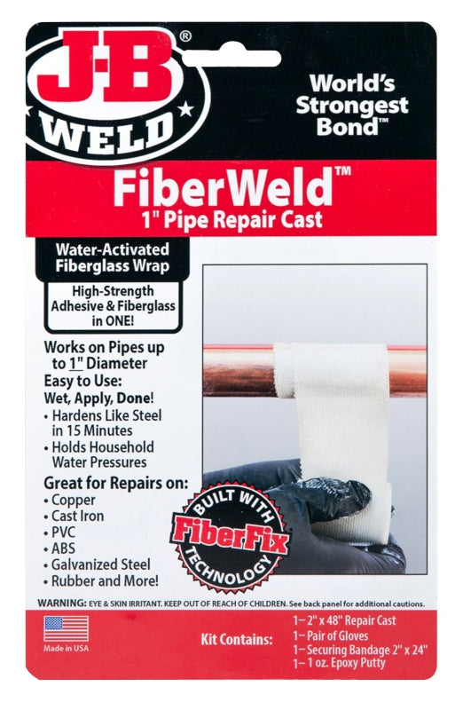 J-B WELD J-B Weld FiberWeld 38248 Pipe Repair Cast, 48 in L, 2 in W, Fiberglass, Off-White PAINT J-B WELD