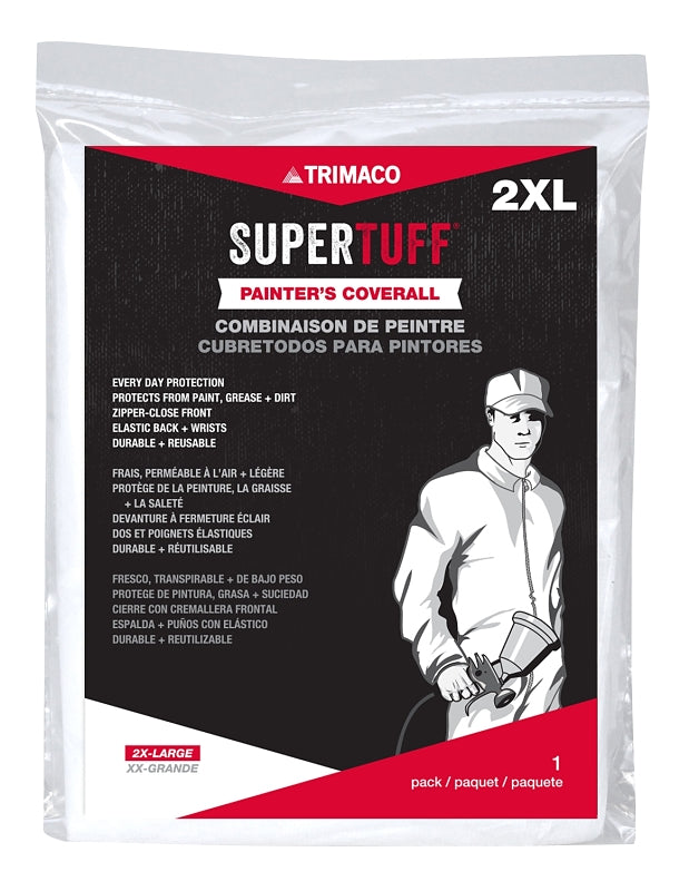 TRIMACO Trimaco 9907 Painter's Coveralls, 2XL, Zipper, Polypropylene, White