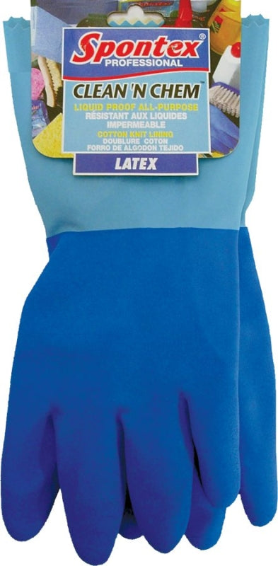 SPONTEX Spontex 74043 Heavy-Duty Protective Gloves, XL, Latex, Blue CLEANING & JANITORIAL SUPPLIES SPONTEX