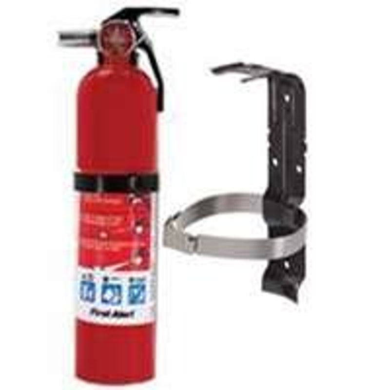 FIRST ALERT First Alert HOME1BRKT2 Fire Extinguisher, 2.5 lb, Monoammonium Phosphate Dry Chemical, 1-A, 10-B:C, Bracket